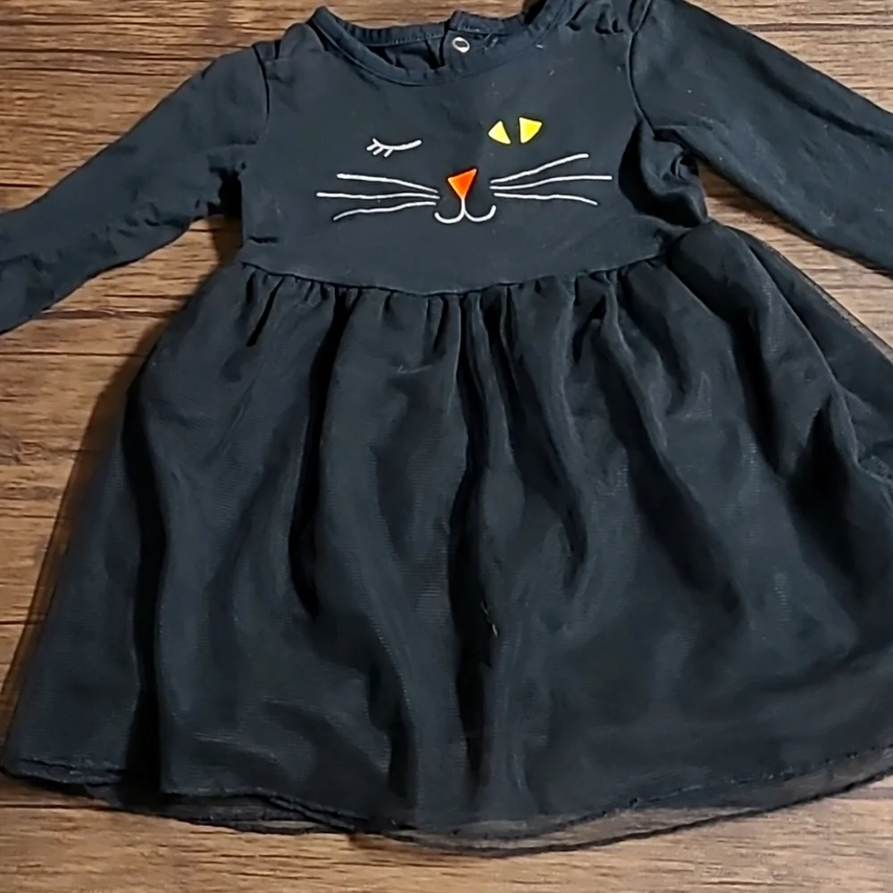 Carter's 12M Black Halloween Cat Dress